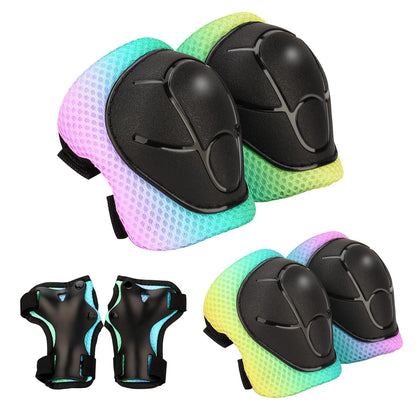 Knee Pads Elbow Pads with Wrist Guards for Ages 3-12 | 3-in-1 Safety Protective Gear for Skating Cycling Biking
