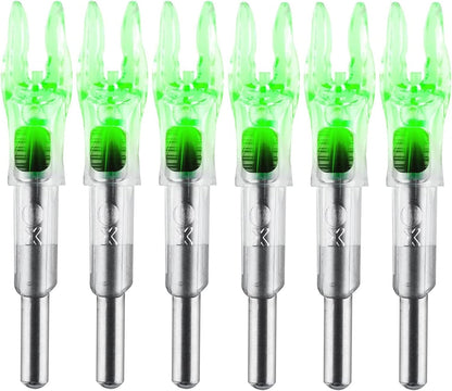 6PCS X Lighted Nocks for Arrows with .204 .233 .244 .246 Inside Diameter with H, S, GT Bushings High-Visibility