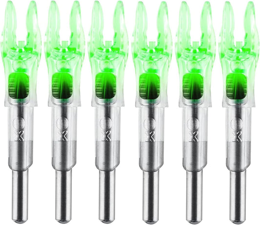 6PCS X Lighted Nocks for Arrows with .204 .233 .244 .246 Inside Diameter with H, S, GT Bushings High-Visibility