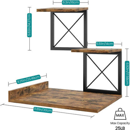 Desk Shelf Organizer Wood Desktop Organizer Small Bookshelf 3 Tier Storage Shelf Riser Display Stand for Office Decor