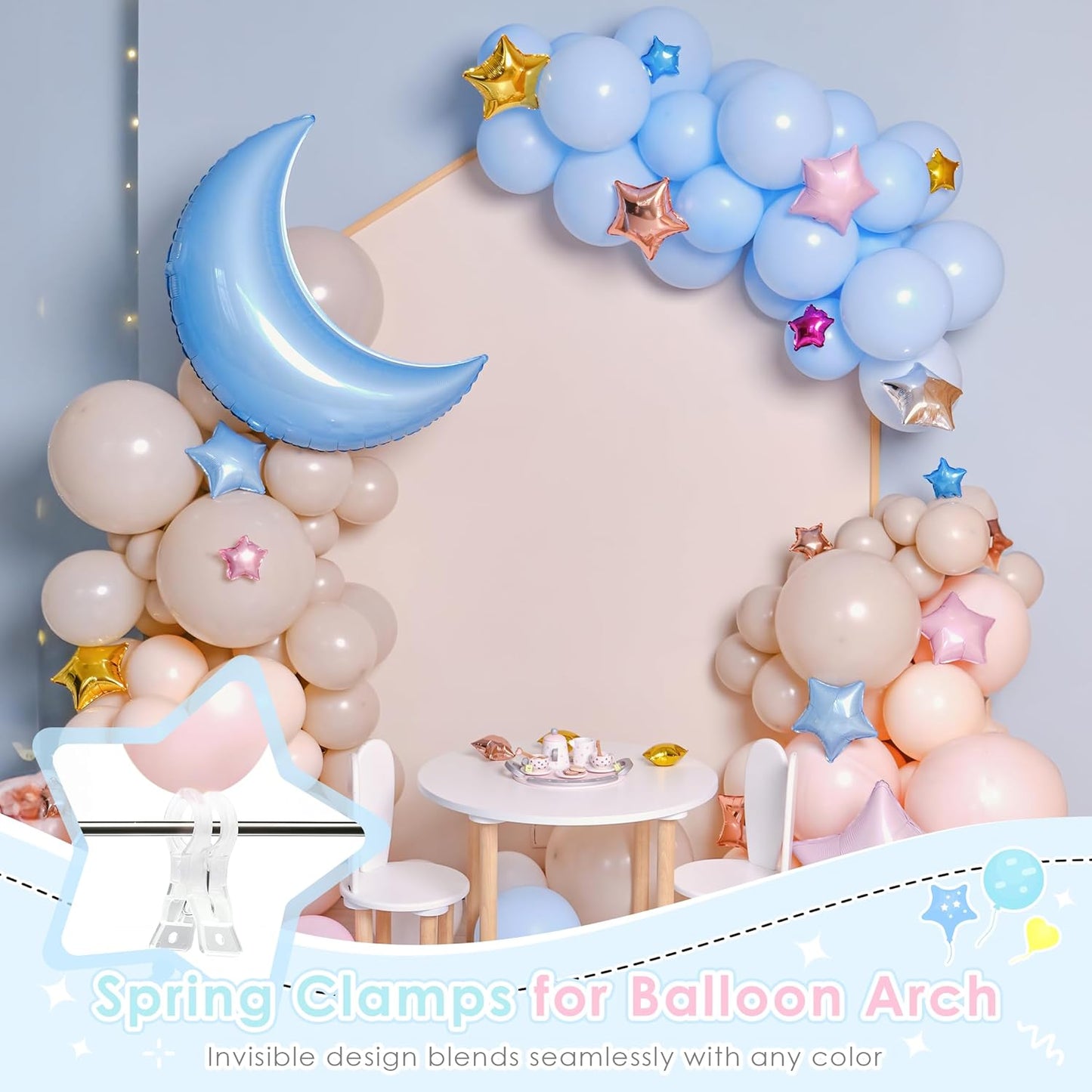 10 Pcs Spring Clamps 3.5 Inch Clear Plastic Clips for Balloon Arch Backdrop Craft Decoration