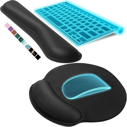 Ergonomic Keyboard Wrist Rest and Mouse Pad with Wrist Rest Set Memory Foam Wrist Support for Typing, Gaming, Office