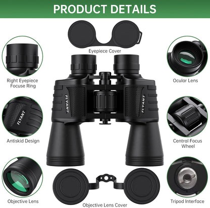 20x50 High Powered Binoculars for Adults, Waterproof Compact Binoculars with Low Light Vision for Bird Watching Hunting Camping