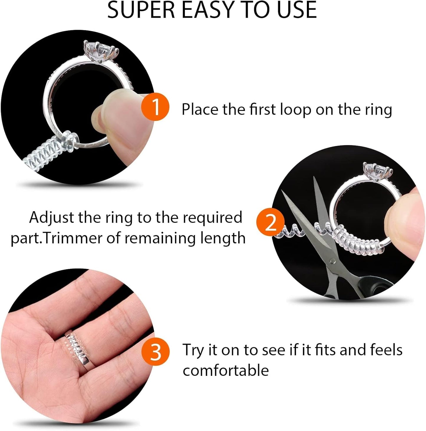 Loose Rings Size Adjuster Spacers or Tightener Invisible Guards 6 Sizes Fitter Resizer Fit Almost Any Rings