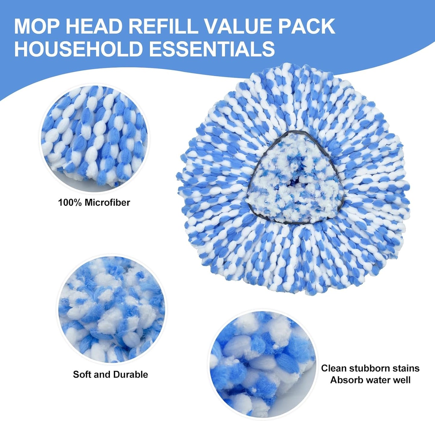 Mop Handle and Base Compatible with Ocedar RinseClean 2-Tank System 3 Mop Replacement Head