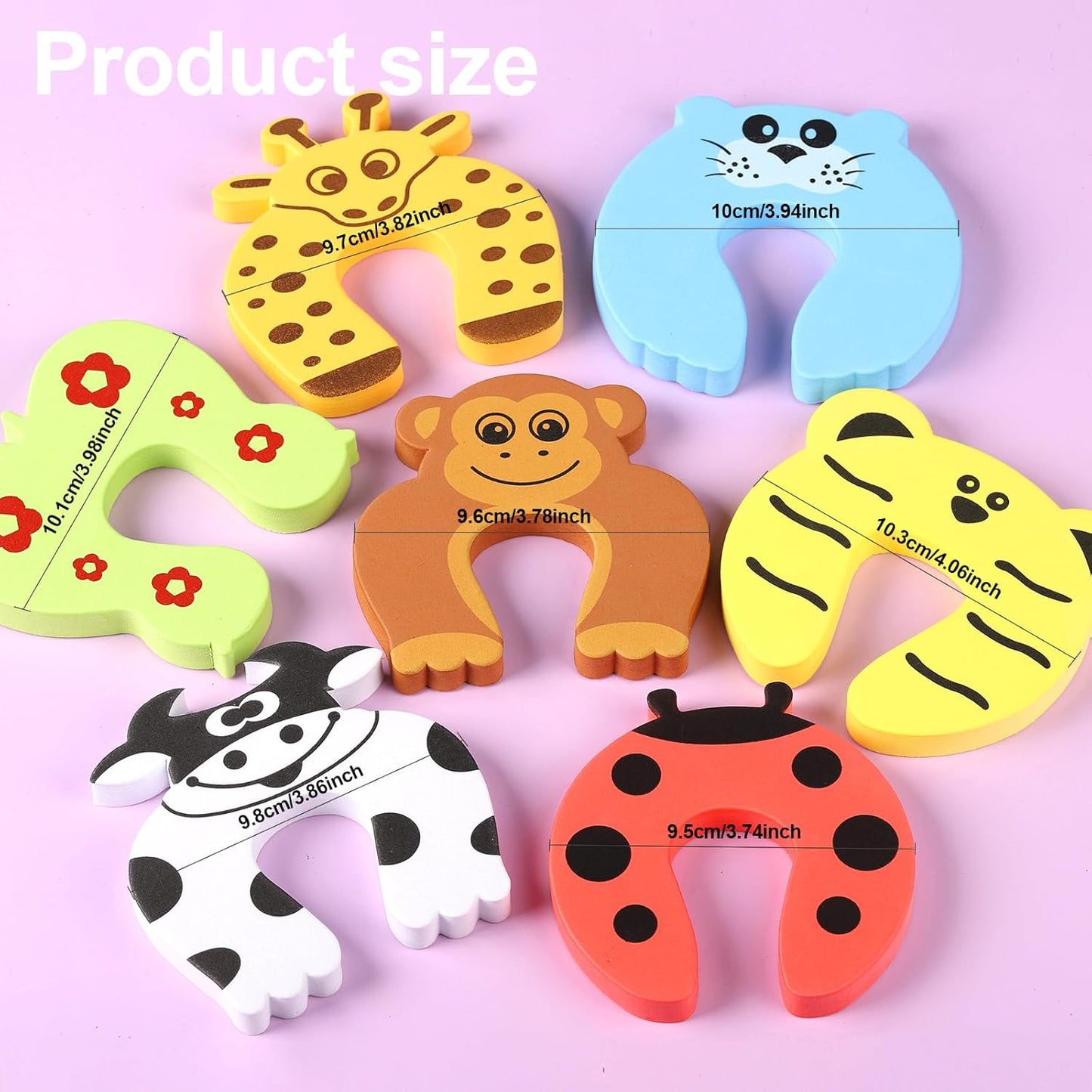7Pcs Baby Proofing Corner Protector Baby Cartoon Animal Door Stop Soft Foam Cushion Baby Finger