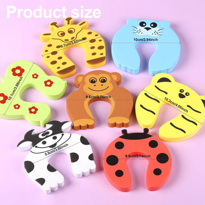 7Pcs Baby Proofing Corner Protector Baby Cartoon Animal Door Stop Soft Foam Cushion Baby Finger