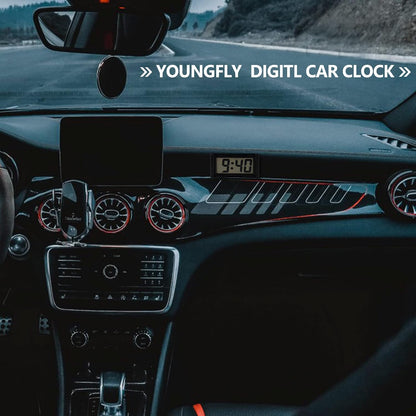 Mini Car Dashboard Clock Battery Operated Car Truck Dashboard Time Self-Adhesive Bracket Vehicle Automotive Dash
