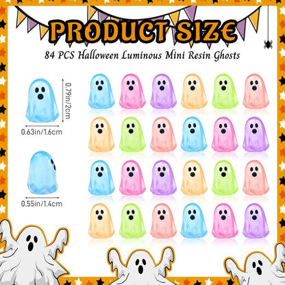 Luminous Mini Resin Ghost Figures Glow in The Dark Tiny Little Ghost Statue Miniature Figurines