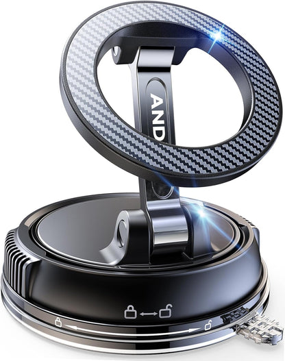 Car Phone Holder for Magsafe 78+LBS Strongest Suction & 2400gf Strongest Magnetic 360° Adjustable Car Phone Mount