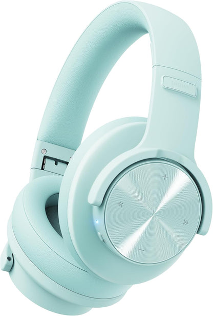 Bluetooth Over Ear Headphones 120H Playtime with 3 EQ Modes, Low Latency Hands-Free Calls, Deep Bass for Travel Home