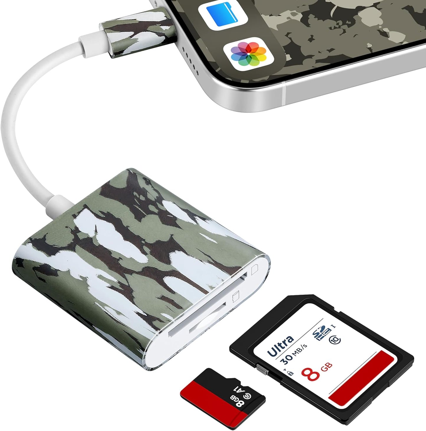 Game Camera SD Card Reader for Hunters to View Images and Videos for iPhone 15 or Later and Android