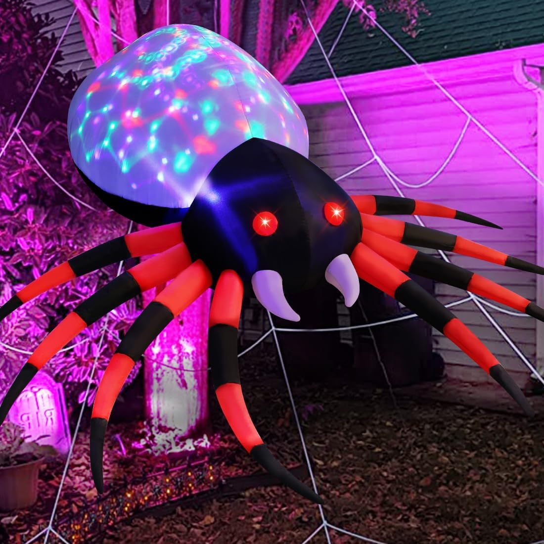 Outdoor Decoration with Magic Light Blow Up Yard Spider Inflatables Holiday Inflatables