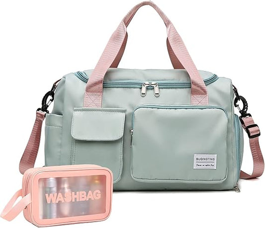 Gym Bag for Women Travel Duffle Bag Carry On Weekender Bag with Shoe Compartment