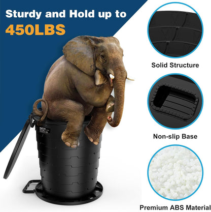 Camp Toilet for Adults Upgraded 2nd Generation Retractable Portable Camping Toilet with Paper Holder & Lid