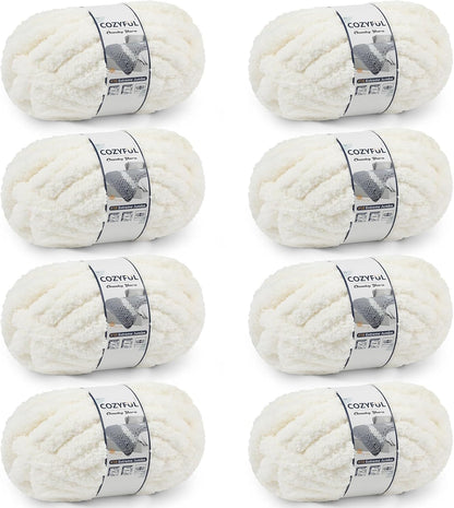 Jumbo Big Thick Chunky Yarns for Crocheting Super Bulky Chunky Knit Blanket Yarns, 8 Skein