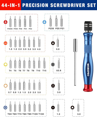44-in-1 Precision Screwdriver Sets Pen Style Manual Screwdriver 42 pcs Tough S2 Steel Small
