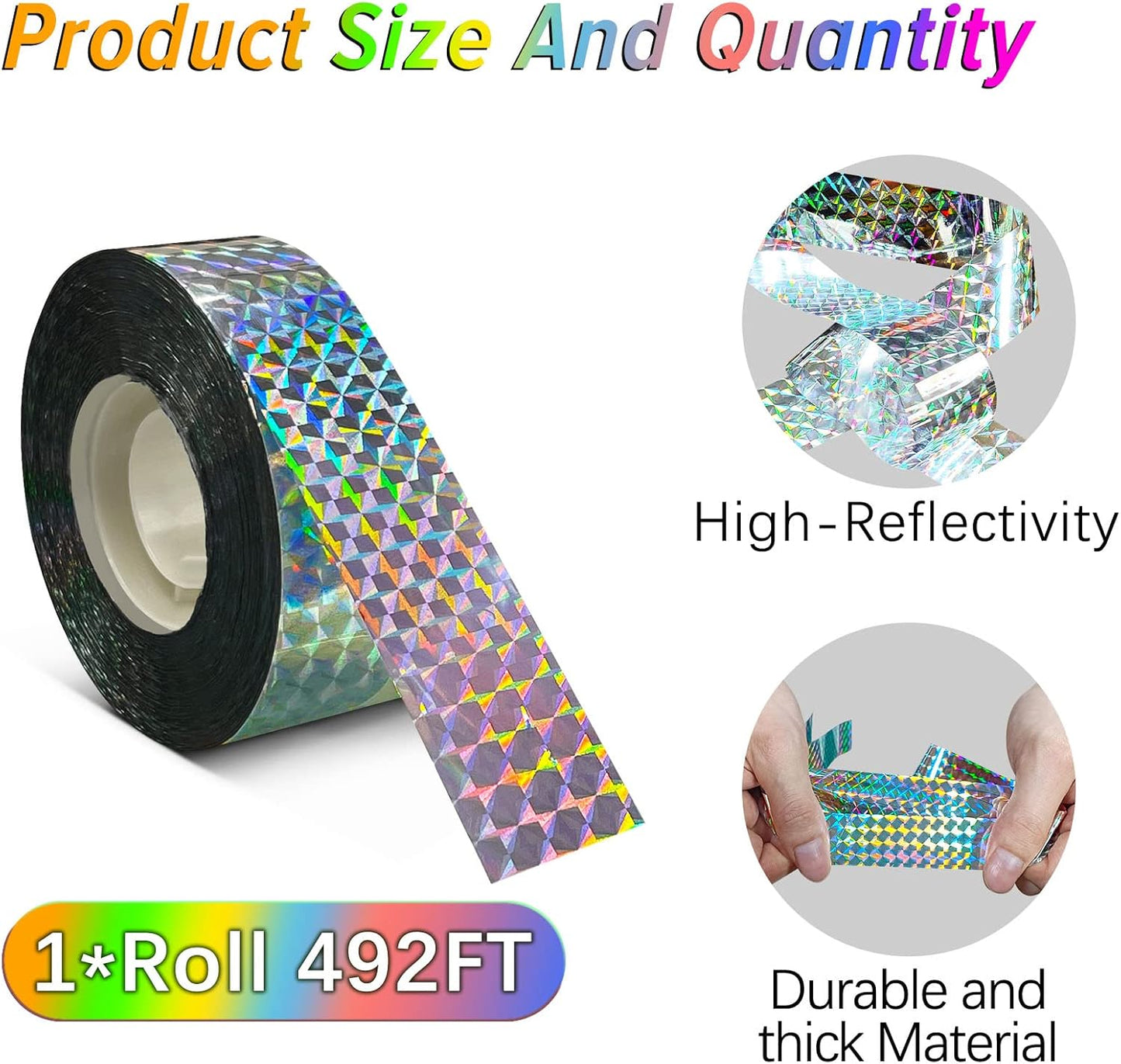 Effective Birds Scare Ribbon Reflective Flash Reflectors to Keep Pigeons Hawks Woodpeckers