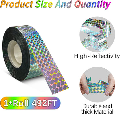 Effective Birds Scare Ribbon Reflective Flash Reflectors to Keep Pigeons Hawks Woodpeckers