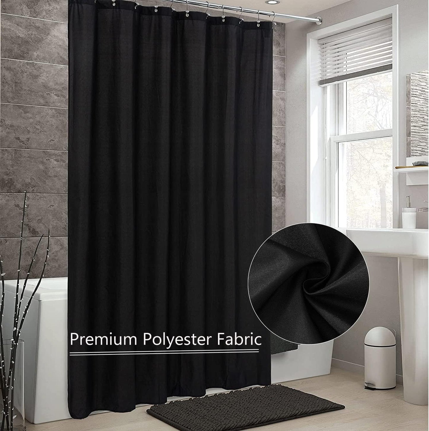 Curtain Liner, Waterproof Hotel Quality, Bathroom Curtains Rust Resistant Grommets