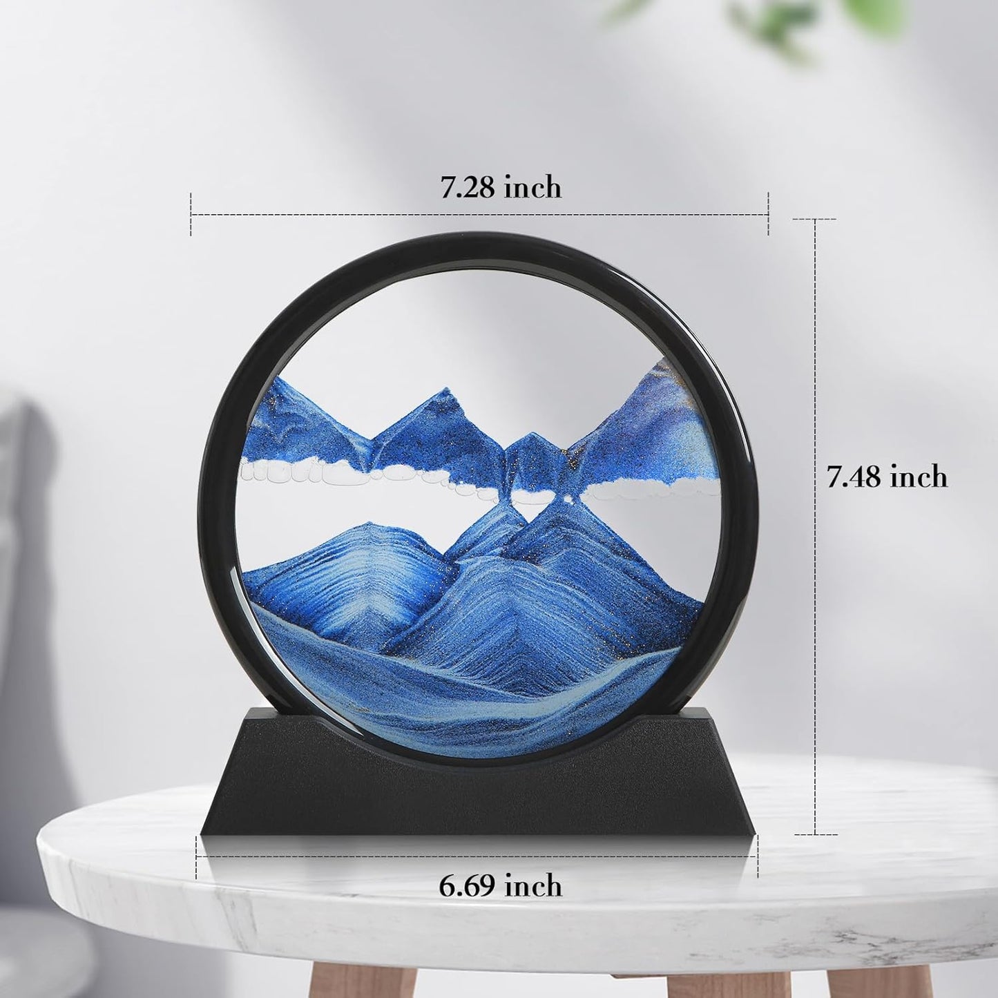 Sand Art Liquid Motion 3D Deep Sea Sandscape Color Quicksand Decor Round Glass