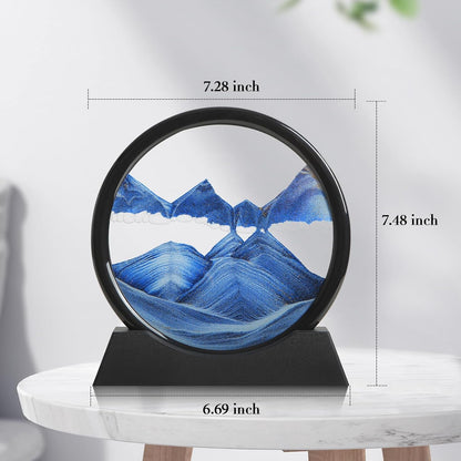 Sand Art Liquid Motion 3D Deep Sea Sandscape Color Quicksand Decor Round Glass