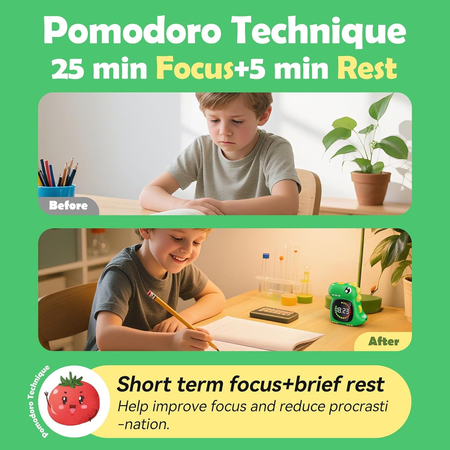 99 Minute Digital Cute Kids Visual Timer Classroom Timer for Home School Study Teaching Time Management