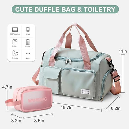 Gym Bag for Women Travel Duffle Bag Carry On Weekender Bag with Shoe Compartment