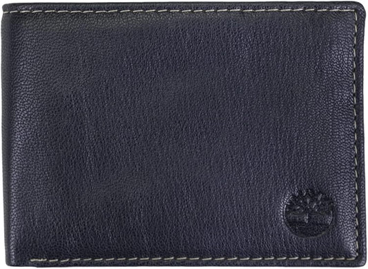 Men's Genuine Leather Passcase Security RFID Wallet
