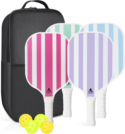 4 Pack USAPA Light Graphite Premium Rackets Fiber Face & Polymer Honeycomb Core