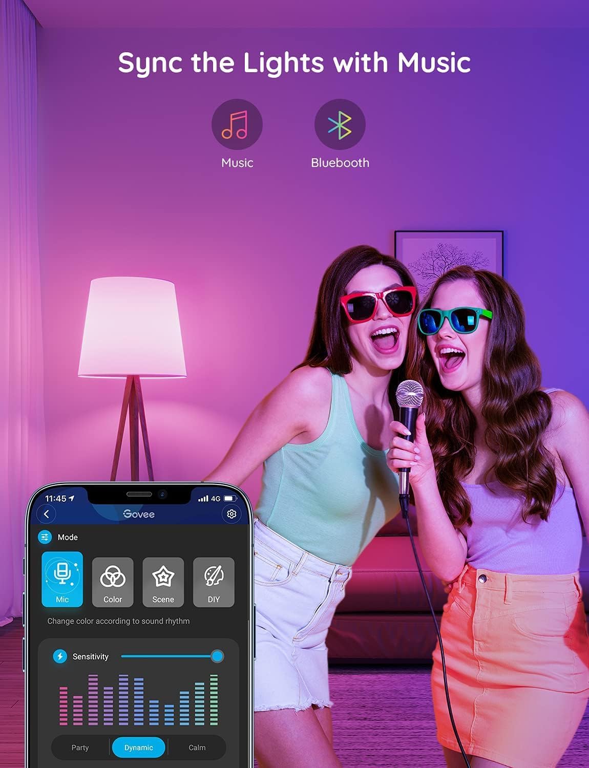 4 Pack Color Changing Light Bulb Work with Alexa and Google Assistant 16 Million Colors RGBWW WiFi & Bluetooth