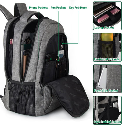 Travel Laptop Backpack Business Anti Theft Slim Sturdy Laptops Backpack with USB Charging Port Water Resistant College