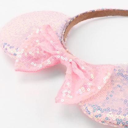 Mouse Ears Bow Headbands Glitter Party Decoration Cosplay Costume for Women