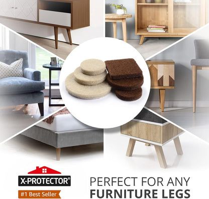133 PCS Premium Furniture Pads Felt Pads Furniture Feet Best Wood Floor Protectors Protect Your Hardwood