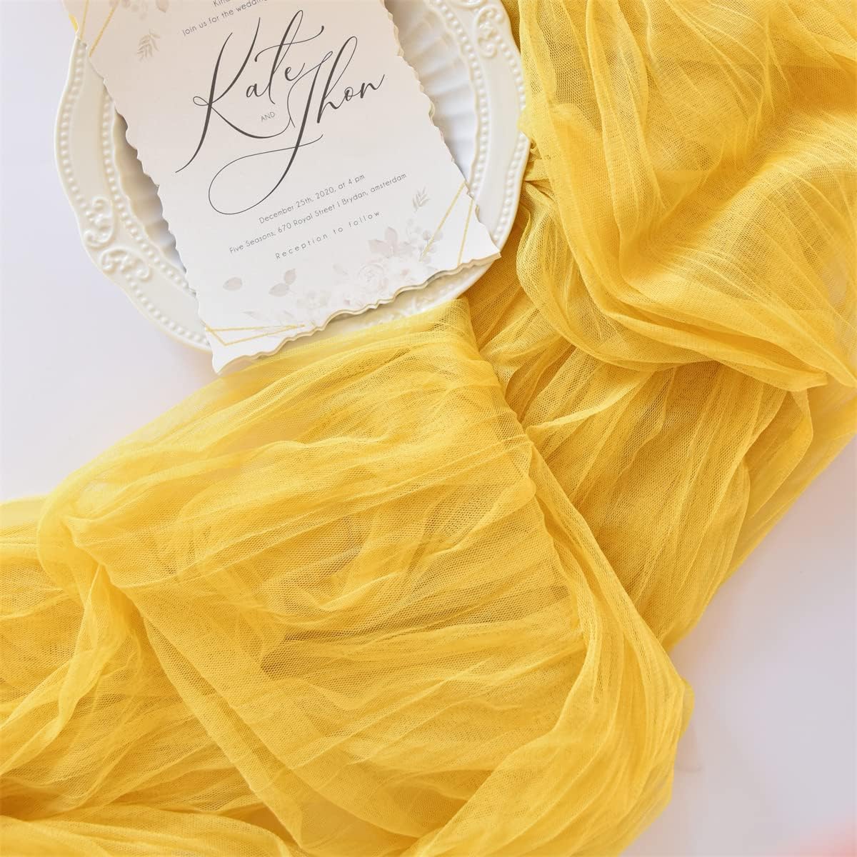 6 Pack Yellow Cheesecloth Table Runner Spring Easter 10Ft Rustic Gauze Boho Cheese Cloth Table Runner