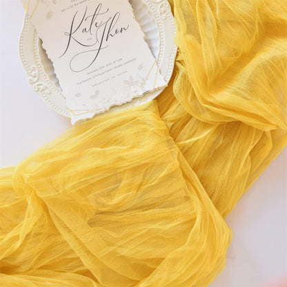 6 Pack Yellow Cheesecloth Table Runner Spring Easter 10Ft Rustic Gauze Boho Cheese Cloth Table Runner