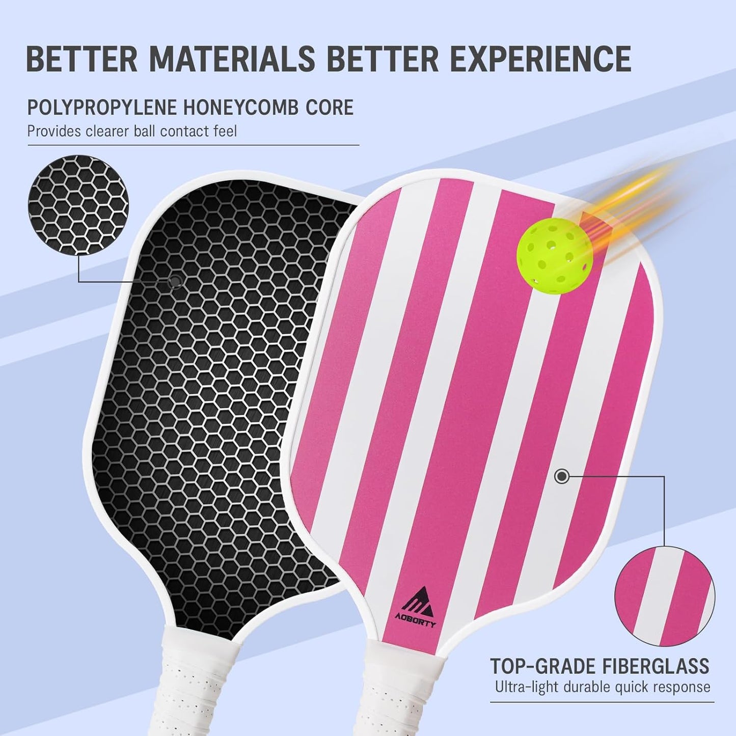 4 Pack USAPA Light Graphite Premium Rackets Fiber Face & Polymer Honeycomb Core