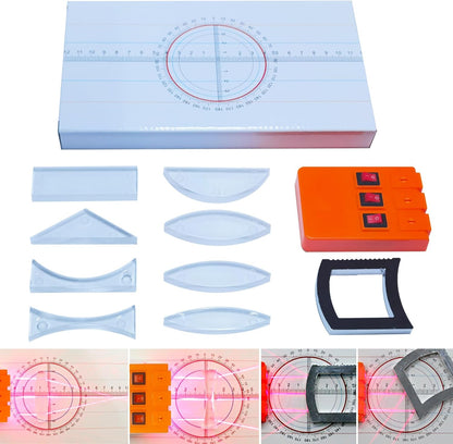 Optics Experiment Set Prisms Convex Lens Triple Laser Refraction School Light Refraction Reflection Learning