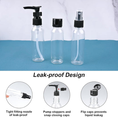 13 Pack 2oz TSA Approved Toiletry Bottles Leak Proof Travel Kit for Women Men TSA Clear Toiletry