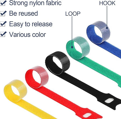 6 Inch Cable Ties Reusable Multi-Purpose Wire Ties Cord Organizer Adjustable Cable Management
