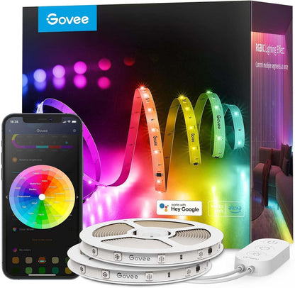 100ft RGBIC LED Strip Lights Smart LED Lights Work with Alexa and Google Assistant LED Lights for Bedroom