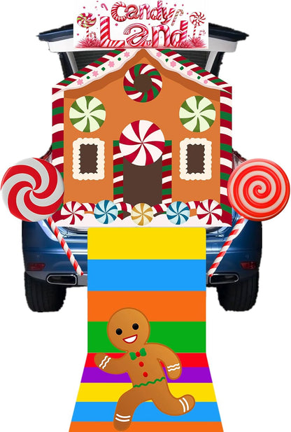 House Trunk or Treat Car Decorations Kit Candy Land Trunk or Treat Decorations for SUV Halloween