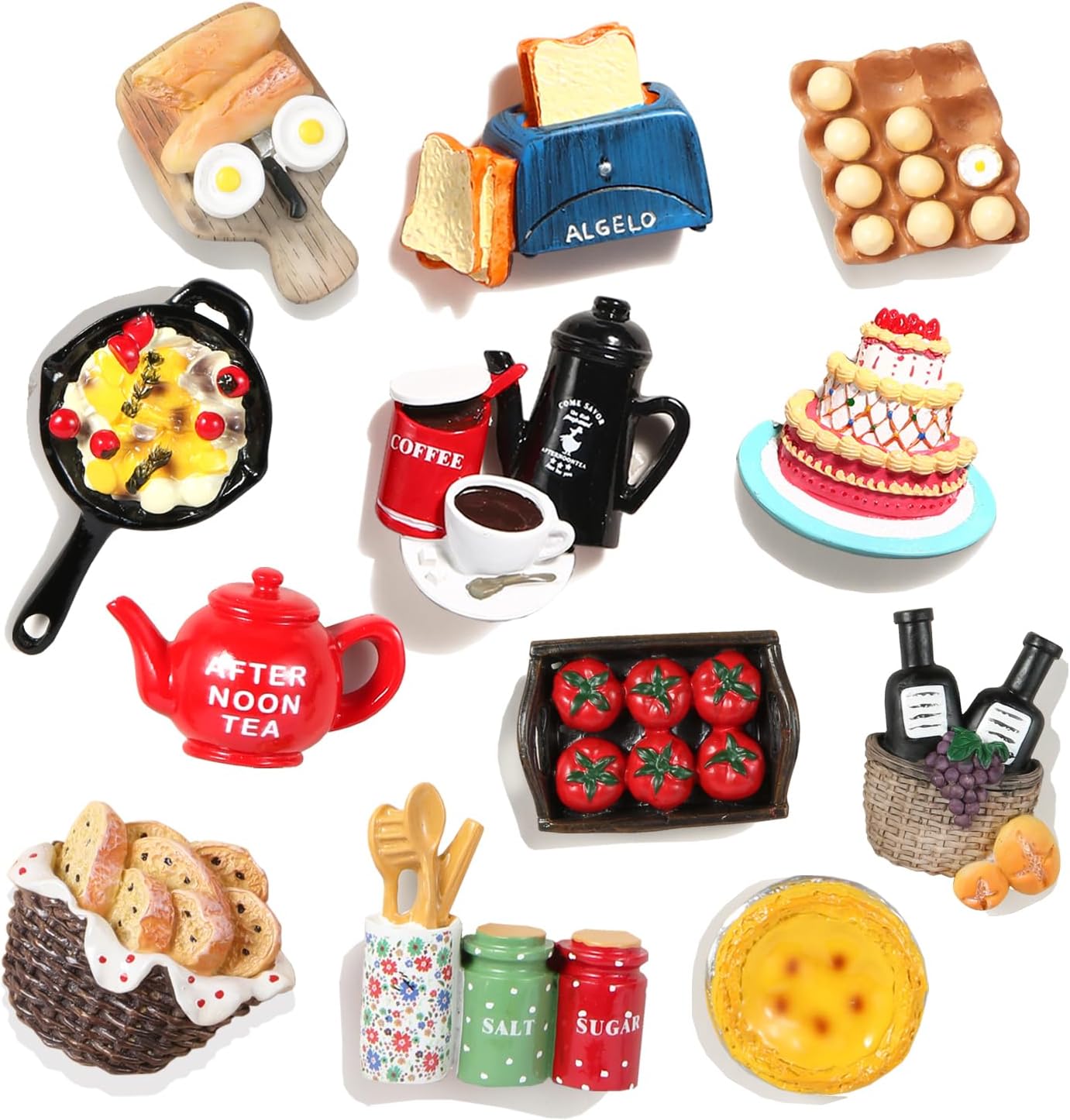 12pcs Cute Food Fridge Magnets for Fridge Cute Magnet Refrigerator Stickers for Kitchen Magnet Decorative