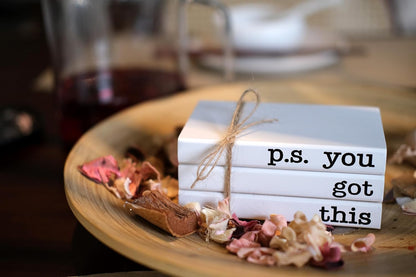 Office Desk Decor Inspirational Wooden Mini Faux Books for Decoration Gifts for Women Kids