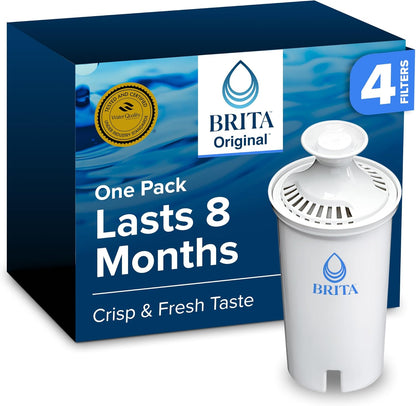 Standard Water Filter for Pitchers and Dispensers BPA-Free Reduces Copper Cadmium and Mercury Impurities, Lasts Two