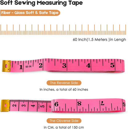 2 Pack Tape Measure Measuring Tape for Body Fabric Sewing Tailor Cloth Knitting Vinyl Home Craft Measurements