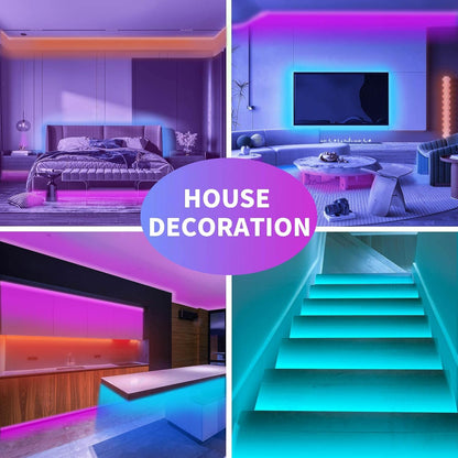 100ft Led Strip Lights RGB Music Sync Color Changing Led Lights with Smart App Control Remote