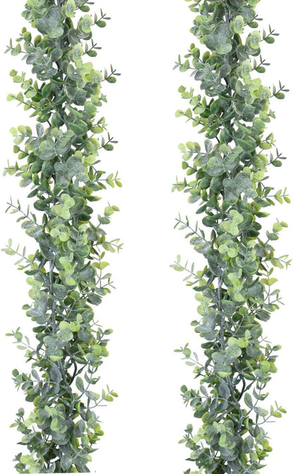 2 Pack Artificial Vines Hanging Eucalyptus Leaves Greenery Garland for Wedding Backdrop Arch Wall Decor