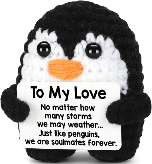 Handmade Crochet Mini Penguin Anniversary Birthday Gift for Boyfriend Girlfriend Wife Husband