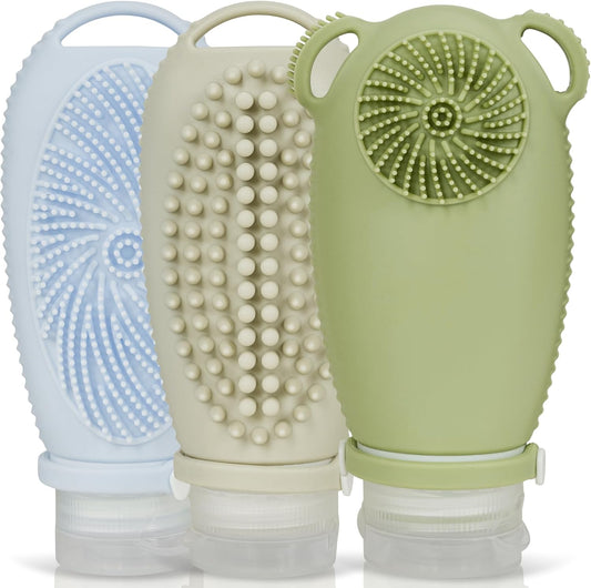 3 Pack 3.4 oz with TSA Bag TSA-Approved Leakproof Toiletry Containers Refillable Shampoo Bottles